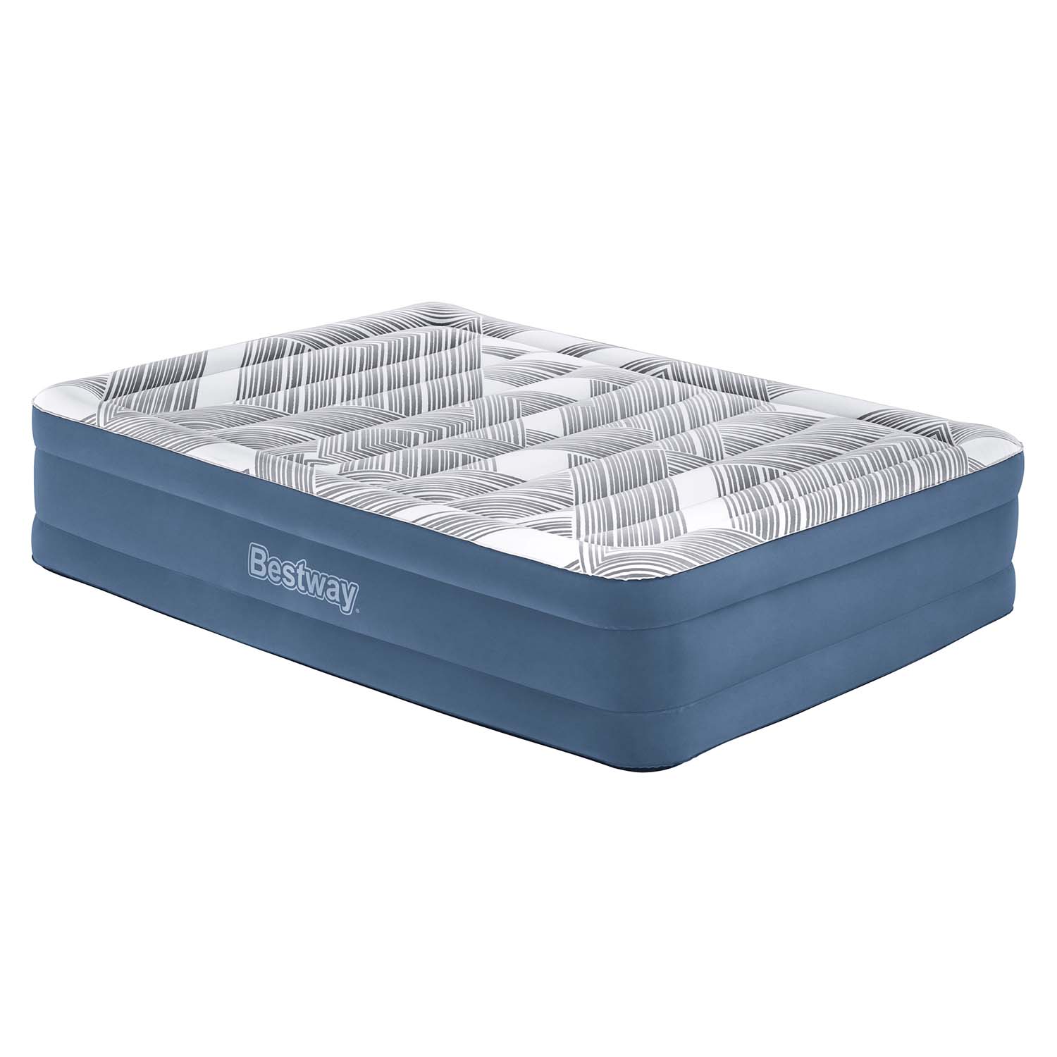 CHILLSUN® Luchtbed, luchtmatras voor 2 personen, 203 x 152 x 46 cm, opblaasbaar matras met elektrische pomp, extra dik waterdicht gevlokt oppervlak, gemakkelijk op te bergen, voor camping en logeerbed