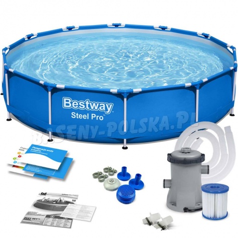 Basen ogrodowy Bestway 56681 stelażowy 366 x 76 cm 7w1 z pompą