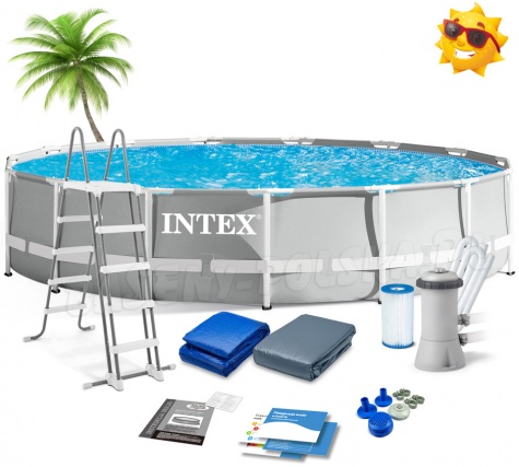 Basen ogrodowy stelażowy 457 x 107 cm 12w1 INTEX 26724GN