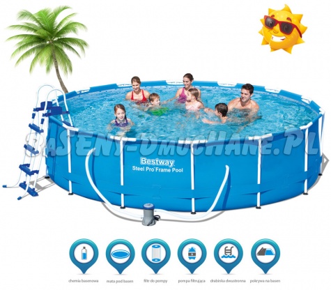 Basen stelażowy 427 x 100 cm zstaw 7w1 Bestway 56305