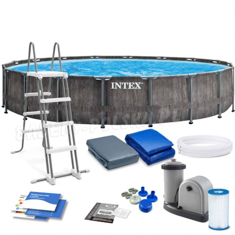 Basen stelażowy 549 x 122 cm 12w1 Intex 26744 grafitowy z pompą filtrem