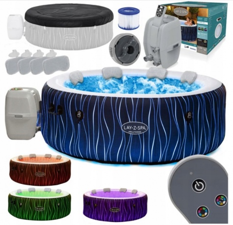 Dmuchane SPA jacuzzi HOLLYWOOD z oświetleniem LED 196 x 66cm 60059