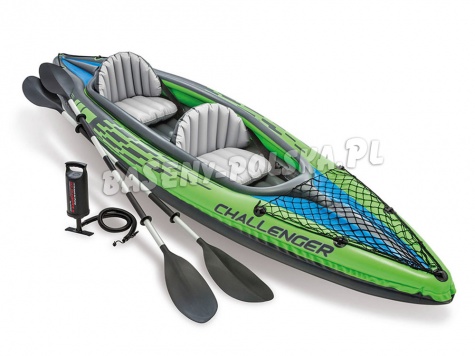 Kajak dwuosobowy Challenger K2 wiosła i pompka 68306 INTEX