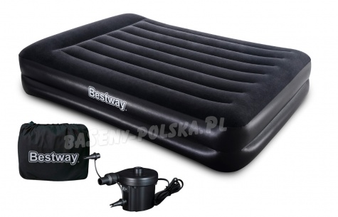 Materac welurowy wysoki z pompką 203 x 152 x 39 cm Bestway 67345