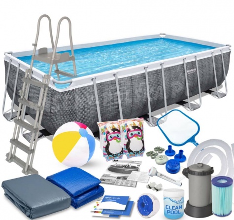 Prostokątny basen ogrodowy antracyt 549 x 274 x 122 cm 56998 Bestway