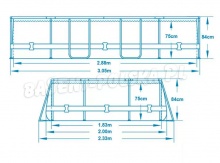 Basen ogrodowy 300 x 200 x 84 cm owalny Bestway 5614A stelażowy 17w1