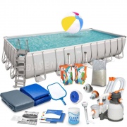 Basen ogrodowy 56475 prostokątny 732 x 366 x 132 cm 17w1 Bestway