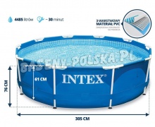 Basen ogrodowy Intex 28202 na stelażu 305 x 76 cm 16w1 okrągły niebieski