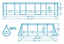 Basen ogrodowy owalny 56617 stelażowy 300 x 200 x 84 cm 17w1 Bestway