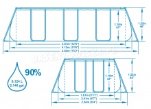 Basen ogrodowy prostokąt 412 x 201 x 122 cm 56456 Bestway 11w1