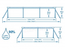 Basen ogrodowy prostokątny 300 x 201 x 66 cm Bestway 56404N