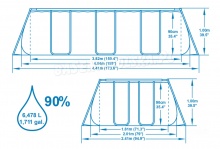 Basen ogrodowy prostokątny 404 x 201 x 100 cm 18w1 Bestway 56441