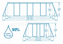 Basen ogrodowy prostokątny 404 x 201 x 100 cm 18w1 Bestway 56721