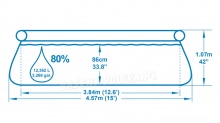 Basen ogrodowy rozporowy 457 x 107 cm 11w1 Bestway 57372 szary