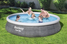 Basen ogrodowy rozporowy 457 x 84 cm rattan Bestway 57313