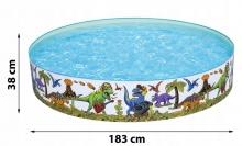 Basen ogrodowy rozporowy Dinozaury 183 x 38 cm Bestway 55022
