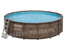 Basen ogrodowy stelażowy 17w1 Rattan Deluxe 488 x 122 Bestway 56666