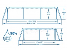 Basen ogrodowy stelażowy 259 x 170 x 61 cm 15w1 zestaw Bestway 56403