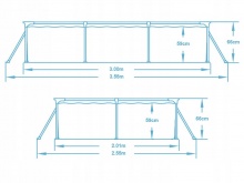 Basen ogrodowy stelażowy 300 x 201 x 66 cm 16w1 Bestway 56404N