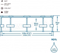 Basen ogrodowy stelażowy 305 x 76 cm Bestway 56677 okrągły niebieski