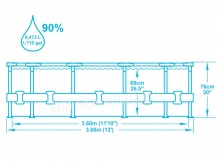 Basen ogrodowy stelażowy 366 x 76 cm zestaw 16w1 Bestway 56681