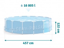 Basen ogrodowy stelażowy 457 x 122 cm 12w1 INTEX 28242GN