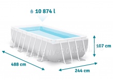 Basen ogrodowy stelażowy 488 x 244 x 107 cm 6w1 INTEX 26792GN