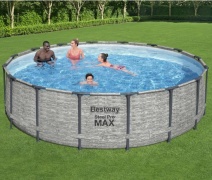 Basen ogrodowy stelażowy 549 x 122 cm 11w1 Bestway 5618Y szary