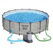 Basen ogrodowy stelażowy 549 x 122 cm 11w1 Bestway 5618Y szary