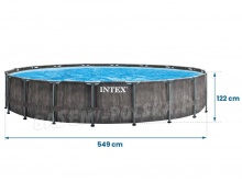 Basen ogrodowy stelażowy 549 x 122 cm 12w1 INTEX 26744GN