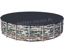 Basen ogrodowy stelażowy 610 x 132 cm 12w1 Bestway 56883 kamień