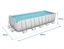 Basen ogrodowy stelażowy 640 x 274 x 132 cm 12w1 Bestway 5611Z