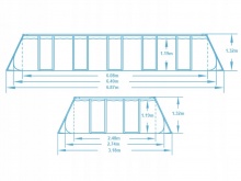 Basen ogrodowy stelażowy 640 x 274 x 132 cm 12w1 Bestway 5611ZN