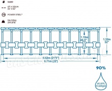 Basen ogrodowy stelażowy 671 x 132 cm 12w1 Bestway 56889 kamień