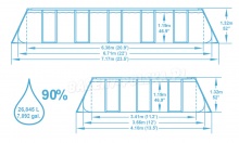 Basen ogrodowy stelażowy 671 x 366 x 132 cm 11w1 Bestway 56471