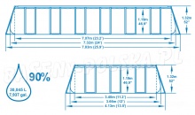 Basen ogrodowy stelażowy 732 x 366 x 132 cm 12w1 Bestway 56474