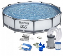 Basen ogrodowy stelażowy Bestway 366 x 76 cm 9w1 z pompą 56416