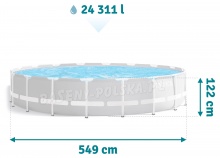 Basen ogrodowy stelażowy PRISM 549 x 122 cm 6w1 INTEX 26732