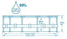 Basen ogrodowy stelażowy Power Steel 427 x 107 cm 10w1 Bestway 56641