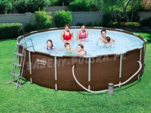 Basen ogrodowy stelażowy Rattan 427 x 107 x cm 6w1 Bestway