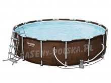 Basen ogrodowy stelażowy Rattan 427 x 107 x cm 6w1 Bestway