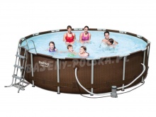 Basen ogrodowy stelażowy Rattan 427 x 107 x cm 6w1 Bestway