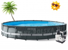 Basen ogrodowy stelażowy Ultra XTR Frame 732 x 132 cm 21w1 INTEX 26340