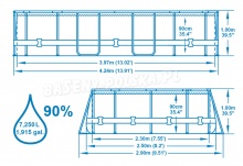 Basen ogrodowy stelażowy owalny 427 x 250 x 100 cm 11w1 Bestway 56620