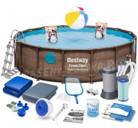 Basen ogrodowy z oknami okrągły Rattan 488 x 122 Bestway 56725 18w1