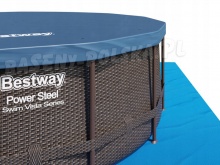 Basen ogrodowy z oknami okrągły Rattan 488 x 122 cm Bestway 56725 18w1