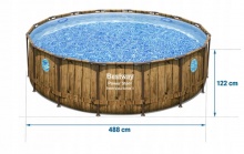 Basen ogrodowy z oknami stelażowy 12w1 deski 488 x 122 Bestway 56725N