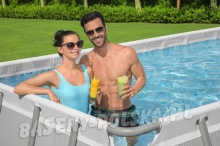 Basen prostokątny 640 x 274 x 122 cm stelażowy 5612B Bestway szary