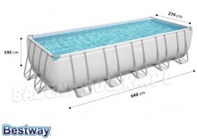 Basen prostokątny 640 x 274 x 122 cm stelażowy 5612B Bestway szary