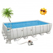 Basen prostokątny 640 x 274 x 122 cm stelażowy 5612B Bestway szary